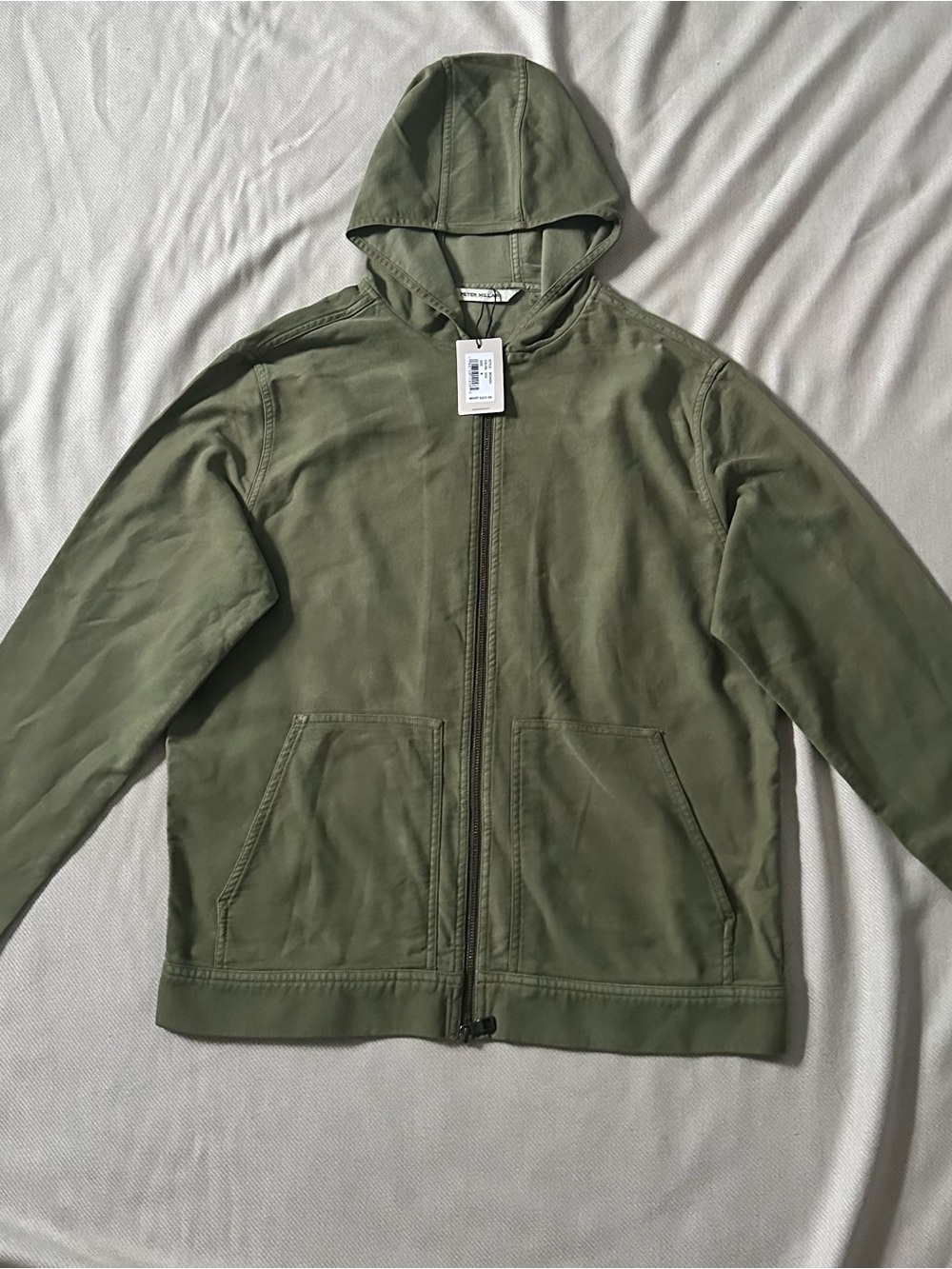 Peter Millar Olive Hooded Zip-Up Jacket